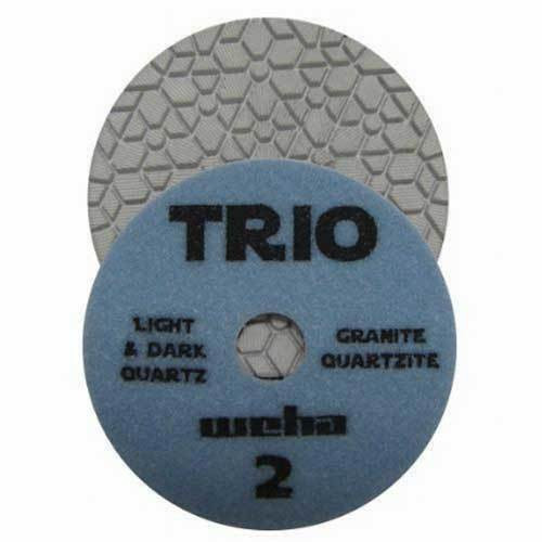 Weha Trio 3-Step Wet White Hybrid Polishing Pad, Light Blue, 4 in, Step 2