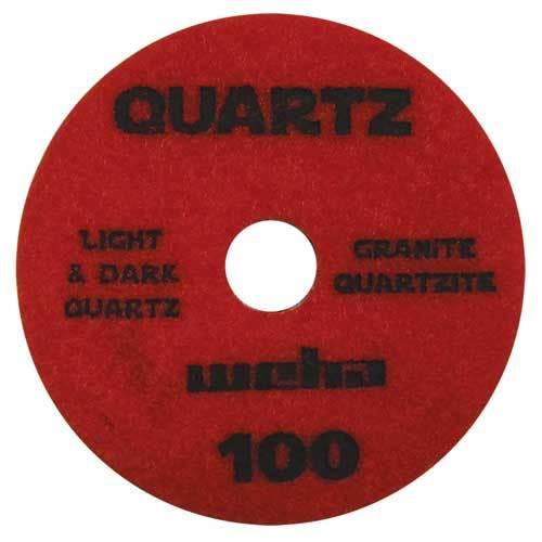 Weha 7-Step Quartz Diamond Polishing Pad, Red, 4 in, 100 Grit