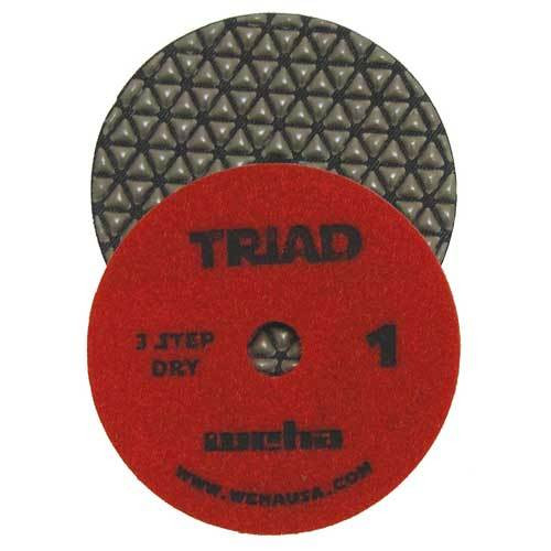 Weha Triad 3-Step Dry Polishing Pad, Red, 4 in, Step 1