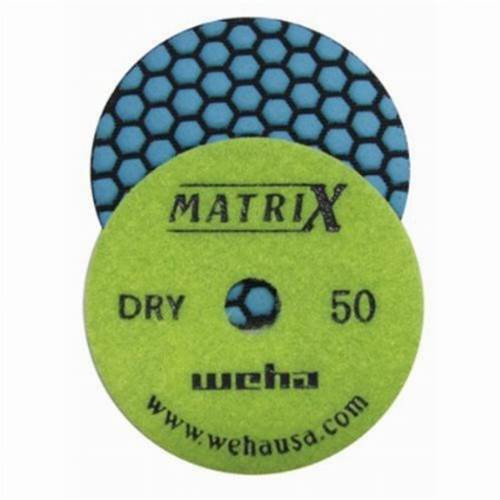 Weha Matrix Honeycomb 7-Step Dry Polishing Pad, Light Green, 4 in, 50 Grit
