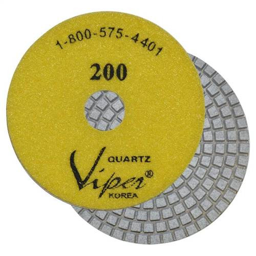 Viper 7-Step Quartz Diamond Wet Polishing Pad, 4 in, 200 Grit