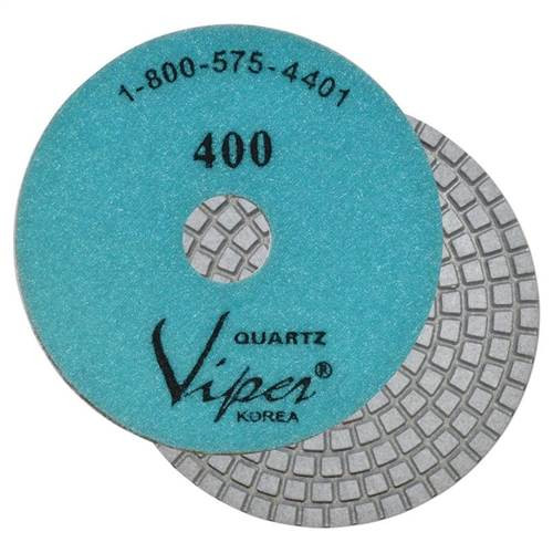 Viper 7-Step Quartz Diamond Wet Polishing Pad, 4 in, 400 Grit