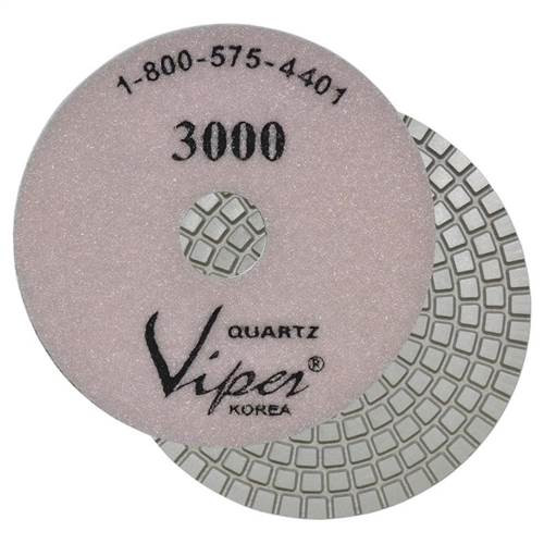 Viper 7-Step Quartz Diamond Wet Polishing Pad, 4 in, 3000 Grit