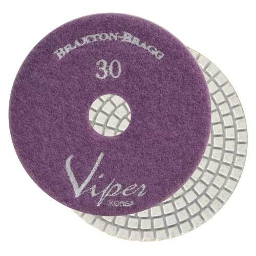 Viper White Resin Wet 7-Step Polishing Pad 4 in, Green, 30 Grit