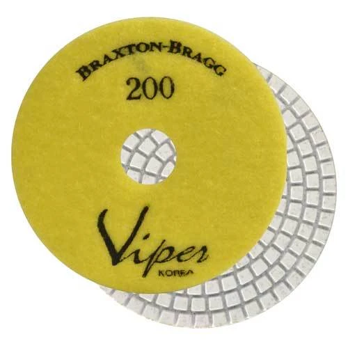 Viper White Resin Wet 7-Step Polishing Pad 4 in, Yellow, 200 Grit