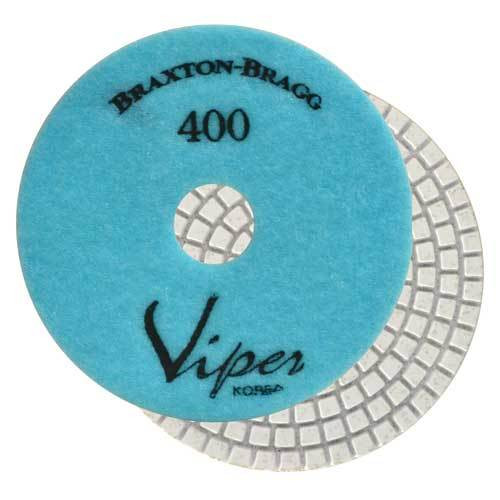 Viper White Resin Wet 7-Step Polishing Pad 4 in, Lt Blue, 400 Grit