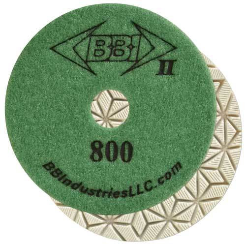 BBI 2 White Resin 7-Step Wet Polish Pad, 4 in 800 Grit