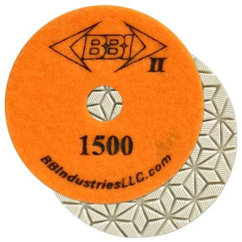 BBI 2 White Resin 7-Step Wet Polish Pad, 4 in 1500 Grit
