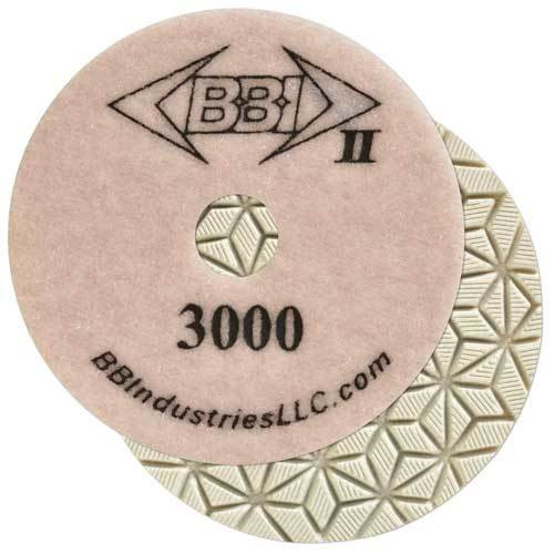BBI 2 White Resin 7-Step Wet Polish Pad, 4 in 3000 Grit