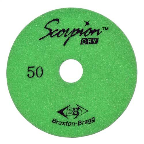 Scorpion 7-Step Diamond Granite Dry Polishing Pad, 4 in, 50 Grit