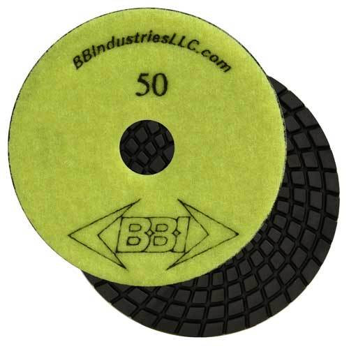 BBI 7-Step Wet Polish Pad 4 in, 50 Grit, Lime