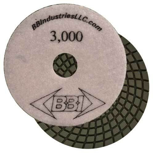 BBI 7-Step Wet Polish Pad 4 in, 3000 Grit, White
