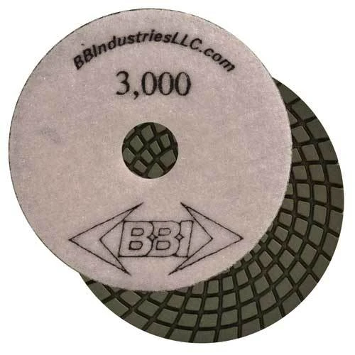 BBI 7-Step Wet Polish Pad 4 in, 3000 Grit, White