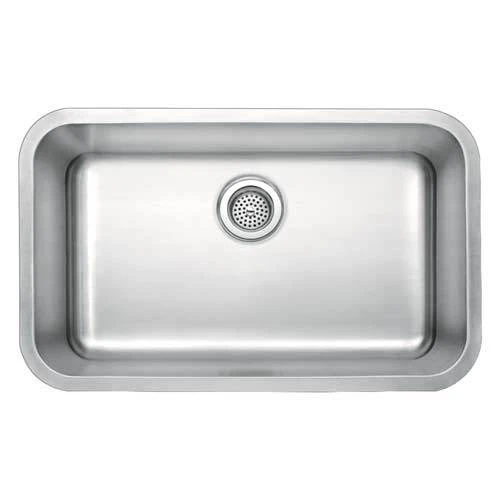 Envy Stainless Steel Sink, 18 Gauge, Large Single Bowl, 29-3/4 in (L) x 18 in (H) x 9 in (D)