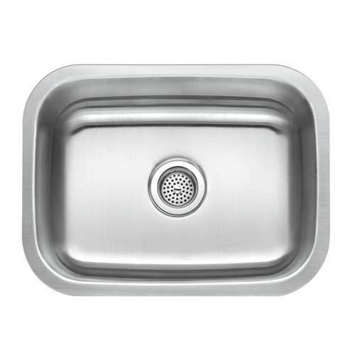 Envy Stainless Steel Sink, 18 Gauge, Medium Single Bowl, 23-38 in (L) x 17-3/4 in (H) x 9 in (D)