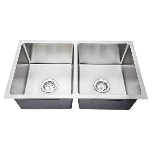 Envy Stainless Steel Sink, 18 Gauge, R15 Radius, 50/50, 31 in (L) x 18 in (H) x 9 in (D)