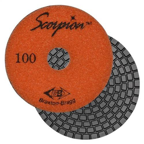 Scorpion 7-Step Diamond Granite Wet Polishing Pad, 4 in, 100 Grit