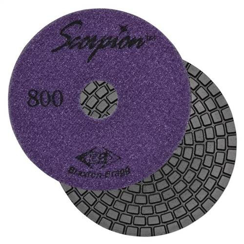 Scorpion 7-Step Diamond Granite Wet Polishing Pad, 4 in, 800 Grit