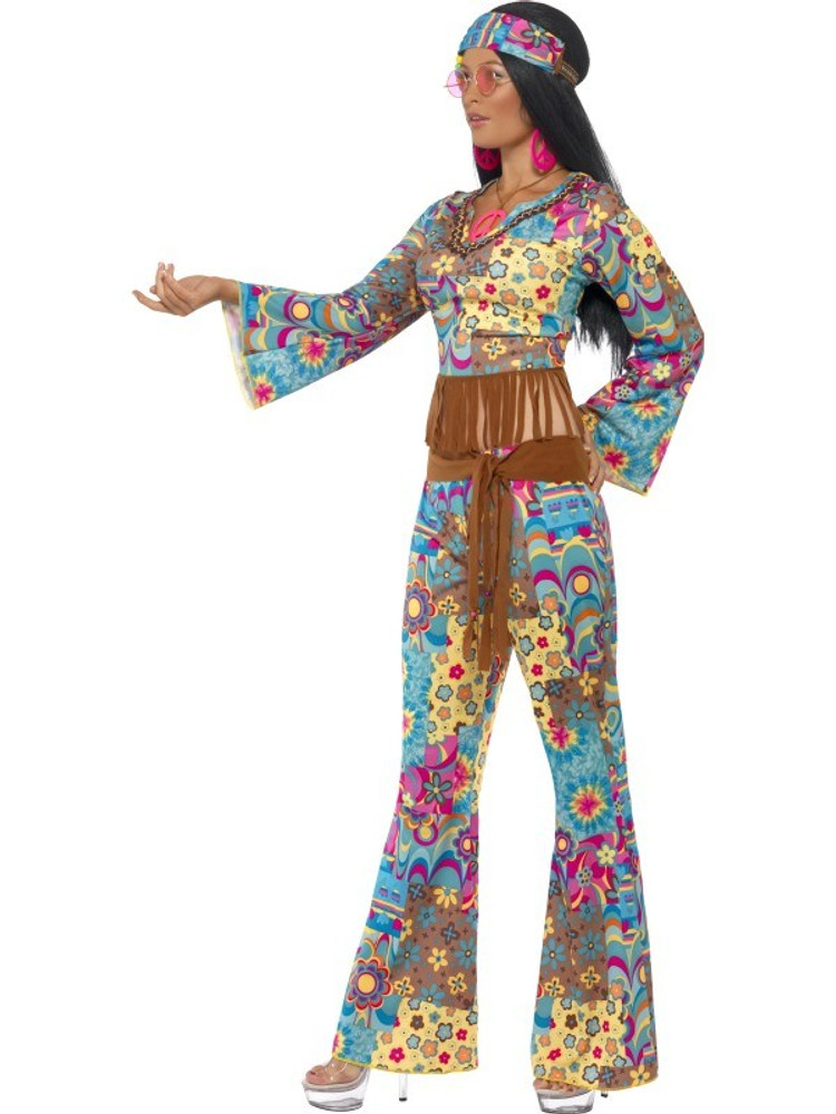 1960s 70s Hippy Flower Power Womens Costume