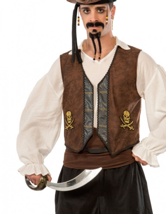 Faux Suede Buccaneer Pirate Vest