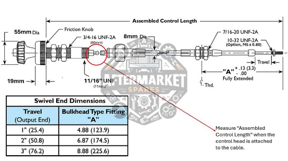 Vernier Cable S3 33VB QD Rod-Sleeve diagram