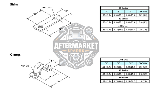 60S Clamp | Shim Connection Kit specs