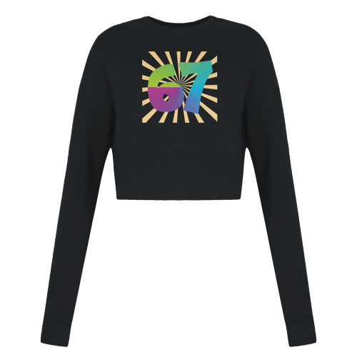 67 Starburst Cropped Sweatshirt – Women’s Bella + Canvas 7503

Make a statement with the Women’s Cropped Sweatshirt | Bella + Canvas 7503, a fashion-forward essential designed for style and comfort. Featuring the iconic multicolored 67 set against a retro starburst, this cropped sweatshirt elevates any outfit with a fun, bold flair.

Crafted from a 52% Airlume combed and ring-spun cotton / 48% polyester fleece, the fabric is soft, breathable, and luxuriously smooth. The drop-shoulder seam and relaxed fit create a flattering silhouette while ensuring all-day comfort. Finished with ribbed-knit cuffs and collar, a raw bottom hem, and a tear-away label, this sweatshirt offers both style and practicality for everyday wear.

Perfect for layering or wearing solo, this versatile cropped sweatshirt pairs beautifully with jeans, leggings, or high-waisted shorts. Available in Black, Brick, and Deep Heather, sizes S–2XL, it’s a must-have piece for bold, trend-conscious women.

Features

Retro multicolored 67 with starburst graphic

Dropped shoulders & relaxed fit for flattering, comfortable wear

Raw bottom hem for modern cropped style

Ribbed-knit cuffs & collar for added structure

Soft, breathable fleece (52% Airlume cotton / 48% polyester)

Tear-away label for comfort

Available in Black, Brick, and Deep Heather

Sizes S–2XL