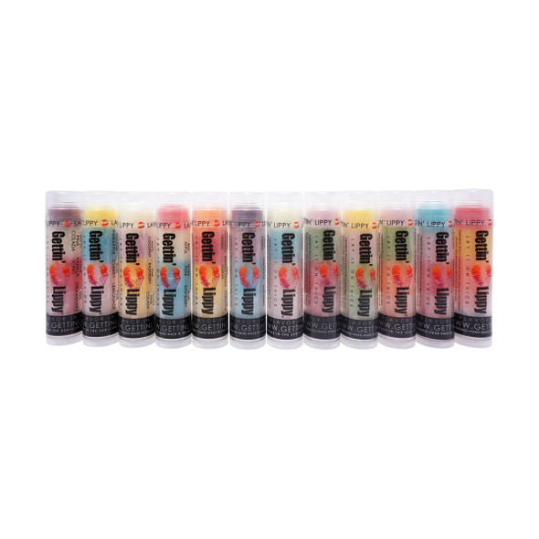 Mouthy 12 Pack – The Ultimate Lip Balm Flavor Adventure!

Turn up the volume on your lip care routine with our Gettin Lippy Mouthy 12 Pack!
This is the ultimate lip balm bundle — featuring 12 tubes, each packed with 3 juicy layers of flavor, for a grand total of 36 mouthwatering experiences. Whether you're into fruity, tropical, candy-sweet, or autumn-inspired flavors, this mix has it all!

Every balm glides on clear, never sticky, and leaves your lips silky smooth and kissably soft. Made with natural ingredients, this collection is paraben-free, phthalate-free, cruelty-free, and non-toxic, making it safe for all ages and all skin types.

Includes All 12 Flavorful Tubes:

Island Kiss – Purple: Pina Colada, White: Vanilla Icing, Red: Strawberry

Sunkissed Splash – Yellow: Pineapple, Blue: Cherry, Pink: Pink Lemonade

Tropical Kiss Bliss – White: Coconut, Pink: Raspberry, Yellow: Pina Colada

Berry Orchard Bliss – Red: Apple, White: Pear, Blue: Raspberry

Tropical Tango Trio – Orange: Tangerine, Red: Mango Peach Fusion, Yellow: Pineapple

Berry Blush Punch – Purple: Fruit Punch, Pink: Pink Lemonade, Blue: Raspberry

Berry Sweet Bliss – White: Vanilla, Blue: Raspberry, Pink: Strawberry

Fruit Salad Smooch – Pink: Watermelon, Green: Apple, Red: Strawberry

Juicy Orchard Medley – Yellow: Mango, Pink: Peach, Green: Pear Berry

Sweet Juicy Summer – Pink: Peach, Green: Watermelon, Orange: Tangerine

Berry Sweet Treat – Blue: Cotton Candy, Pink: Raspberry Lemonade, Red: Cherry

Harvest Kisses – Red: Apple, Yellow: Peach, Orange: Pumpkin

Why You'll Love It:

36 flavor layers – never get bored!

Ultra-moisturizing formula with a soft satin finish

Made with natural ingredients like Ricinus Communis Seed Oil & Olive Fruit Oil

Cruelty-free, paraben-free, phthalate-free, and non-toxic

Applies clear for a clean look

Makes a fun, flavorful gift

Safe for kids, teens, and adults

Made in the USA

Pair It With:

Gettin Lippy Lip Balm Holders – Stylish, printed sleeves for every balm

Safety Keychain Wristlets – Match your balm and stay hands-free on the go

Bonus:

Stock up for yourself or share with friends — because one flavor is never enough!

MADE IN THE USA!