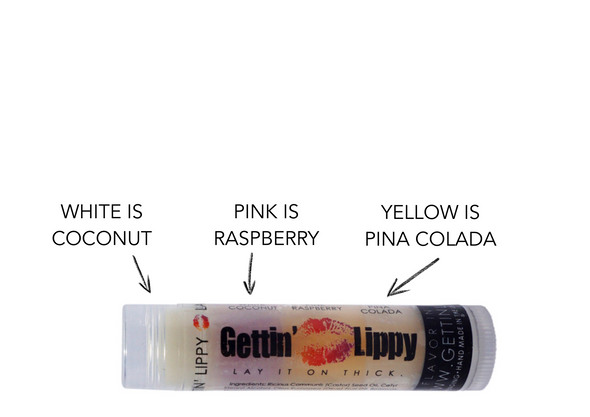 "Tropical Kiss Bliss" – Coconut, Raspberry & Pina Colada Lip Balm

Say hello to a tropical vacation for your lips with our Tropical Kiss Bliss lip balm from Gettin Lippy! This 3-layered balm blends Coconut, Raspberry, and Pina Colada into one moisturizing, flavor-packed experience that feels just as smooth as it smells delicious.

Each colorful section of the balm shows off its unique flavor—but remember, it all goes on clear for a natural look. Whether you're beach-bound, gift-giving, or just lip balm obsessed, this trio will become your go-to!

Stock up for yourself or share with friends, and they pair perfectly with our lip balm holders and safety keychain wristlets for grab-and-go convenience.

Flavors in This Lip Balm:

White: Coconut

Pink: Raspberry

Yellow: Pina Colada

Why Gettin Lippy Fans Love It:

3 fruity flavors in 1 balm

Made with moisturizing, silky-smooth ingredients

Applies clear—no color, just hydration

Long-lasting and refreshingly aromatic

Never sticky—always smooth

Makes the perfect gift or favor for parties & events

Proudly made in the USA 

Pairs Perfectly With:

Lip Balm Holders – Clip them to your keys, bags, backpacks & more

Safety Keychain Wristlets – Keep your balm and essentials right at your fingertips!

MADE IN THE USA!!