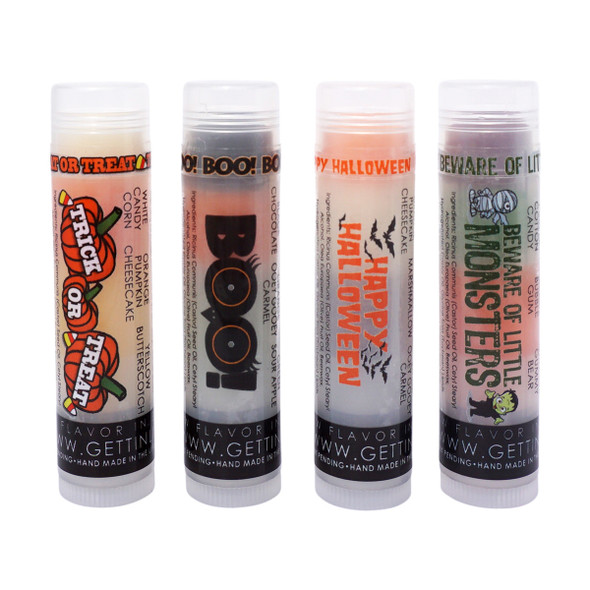 Spooky Sweet – Halloween 4 Pack Lip Balm Set

Trick or Treat Yo’ Self! 

Get ready to fall in love with the Spooky Sweet Halloween 4 Pack from Gettin Lippy! This boo-tiful bundle features 4 Halloween-themed lip balms, each with three unique, delicious flavors stacked in colorful layers (just for fun—the balm always applies clear!).

Perfect for trick-or-treaters, spooky party favors, teacher gifts, or just treating yourself, these lip balms will keep your lips soft, silky, and seasonally sweet all fall long!

What’s Inside the Pack:

Trick or Treat
White: Candy Corn | Orange: Pumpkin Cheesecake | Yellow: Butterscotch

BOO!
Black: Chocolate | Orange: Ooey Gooey Caramel | Green: Sour Apple

Happy Halloween
Orange: Pumpkin Cheesecake | White: Marshmallow | Black: Ooey Gooey Caramel

Beware of Little Monsters
Purple: Cotton Candy | Green: Bubble Gum | Orange: Gummy Bear

All apply clear to lips—colors are just for flavor fun!

Why Customers Love Gettin Lippy:

First-ever multi-flavored layered lip balm – try 3 flavors in every tube!

Moisturizes deeply for silky, happy lips

Long-lasting with addictive aromas (you’ll want to reapply!)

No sticky residue, just smooth, soft lips

Great for all ages & skin types

Non-toxic, cruelty-free, and Made in the USA

Perfect for gifting, sharing, or keeping all to yourself!

Pairs Perfectly With:

Our Lip Balm Holders – stylish, convenient & clip-ready!

Our Safety Keychain Wristlets – carry your balm + essentials hands-free!

Order & Save:

Order our Spooky Sweet 4 Pack and buy more and save more with bulk pricing—stock up for classroom parties, team treats, or Halloween events! 

Don't wait! These limited edition flavors won’t stick around forever. Grab your Spooky Sweet 4 Pack and treat your lips this Halloween season—because candy isn’t the only thing worth unwrapping!

MADE IN THE USA!!