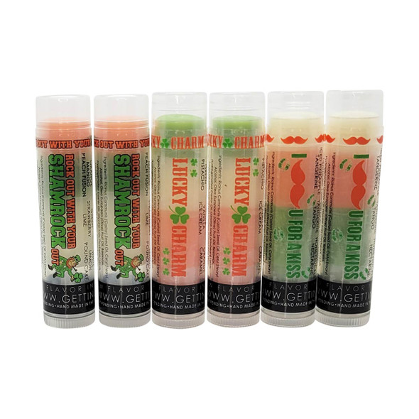 Lucky Lips 6-Pack – St. Patrick’s Day Lip Balm Collection

Half the Size, All the Flavor

Gettin Lippy fans, it’s your lucky day! Our Lucky Lips 6-Pack gives you a festive trio of triple-flavored lip balms, with two tubes of each irresistible combo. Perfect for gifting or splitting between your purses, backpacks, and besties – this smaller set packs BIG flavor and even bigger hydration.


Flavors Included (2 of Each):


Rock Out With Your SHAMROCK Out!

Mango Peach Fusion
Strawberry Lime
Lemon Pound Cake


Lucky Charm

Pistachio
Vanilla
Caramel


I Mustache U for a KISS

Iced Pineapple Tangerine
Tangerine Tango
Honeysuckle Nectarine


Goes on clear, feels like silk, and smells like your favorite dessert – what’s not to love?
Pairs perfectly with our Lip Balm Holders and Safety Keychain Wristlets for a practical + stylish combo!

MADE IN THE USA!!