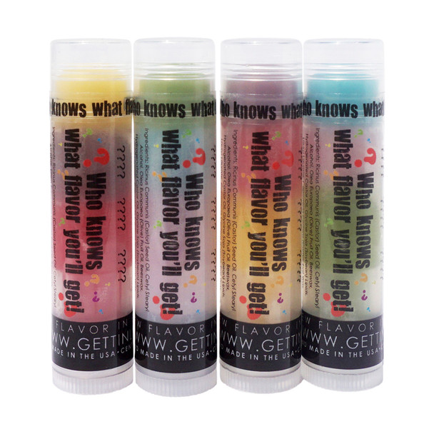 Gettin Lippy Mystery?? 4 Pack – Triple-Layered Lip Balm Surprises!

Can’t Choose a Flavor? Don’t Worry – We’ve Got a Mystery for You!
Get ready for a surprise your lips will love! The Gettin Lippy Mystery?? 4 Pack features four individually unique lip balms, each packed with three mystery flavors layered in one colorful tube. That’s 12 surprise flavors across the pack — and every combo is different!

You’ll never get bored with these fun and fabulous moisturizing balms, and the only way to find out what flavors are inside is to start using them. Whether you’re gifting or treating yourself, these lip balms bring a new flavor adventure with every swipe!

What Makes This Pack So Fun?

Colorful tubes to represent the layers (but flavors are a secret!)

Each balm has 3 surprise flavors stacked in a moisturizing formula

Applies clear – all the fun without the tint

No repeats in the 4-pack – every one is a new combo!

Proudly made in the USA with high-quality, non-toxic ingredients

Perfectly Paired With:

Add one of our lip balm holders or safety keychain wristlets to keep your mystery flavors handy and stylish on-the-go. It’s a perfect match of convenience + fun!

Gettin Lippy Lip Balm Highlights:

The first-ever multi-flavored lip balm

Silky-soft, deeply moisturizing formula

No sticky residue – just smooth lips

Delicious aroma, long-lasting wear

Always applies clear, never tinted

Perfect for gifts, party favors, stocking stuffers, or yourself!

What You Get:

4 tubes of Mystery?? Lip Balm

Each tube has 3 hidden flavors

Every tube is a surprise in color and taste

Total of 12 fun flavor layers!

Let the flavor guessing game begin. Your lips will thank you!
Order your Gettin Lippy Mystery?? 4 Pack today!

MADE IN THE USA!!