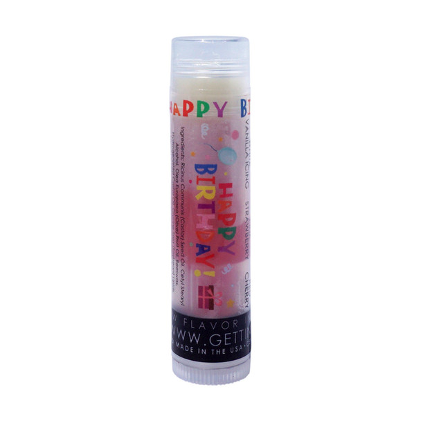 Happy Birthday Lip Balm – Party Pop Single

"One Tube. All the Flavor. Total Celebration."

The Perfect Little Party Favor

Say “Happy Birthday” with a burst of flavor! The Party Pop Single Lip Balm by Gettin Lippy is the ultimate way to treat yourself or someone special on their big day. This colorful, triple-layered balm makes lip care festive, flavorful, and fun—whether it’s for a gift bag, stocking stuffer, or just a personal treat!

Featuring three delicious layers—Vanilla Icing, Strawberry, and Cherry—this lip balm applies clear while delivering long-lasting moisture and a playful twist to your everyday lip routine.

Flavor Journey:

White Layer – Vanilla Icing: Sweet and creamy

Pink Layer – Strawberry: Bright and fruity

Red Layer – Cherry: Bold and tangy

Every swipe is a flavor celebration!

Product Highlights:

3 Flavors in 1 Balm – Unique triple-layer design

Applies Clear – No color, just hydration and scent

Ultra-Hydrating Formula – With Olive Fruit Oil & Castor Seed Oil

Non-Sticky + All-Natural – Safe for sensitive skin

Fits All Lippy Clip-Style Holders – Perfect for on-the-go lip care

Made in the USA – Clean, cruelty-free, and fabulous

Perfect For:

Birthday gift bags and classroom parties

Teen and tween birthday treats

A little self-gift for your special day

Pairing with your favorite lip balm holder for a perfect on-the-go accessory

One Balm, Tons of Fun!

Add joy to any birthday celebration with this cute and flavorful lip balm. Whether you're gifting it or keeping it, the Happy Birthday Lip Balm – Party Pop Single delivers sweet hydration and birthday vibes in one beautiful tube.

Join the Gettin Lippy Community: #GettinLippy

MADE IN THE USA!!