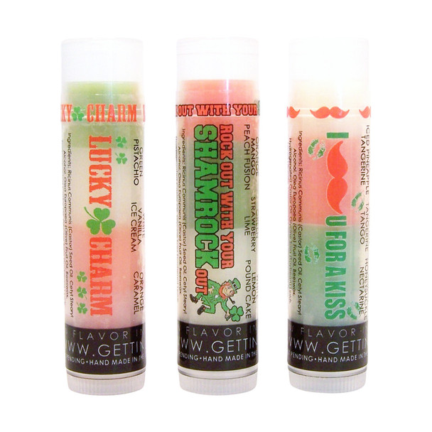 Shamrock Swipe 3-Pack – St. Patrick’s Day Sampler Set

One of Each Flavor = Triple the Luck!


Our Shamrock Swipe 3-Pack gives you the best of all worlds – one tube of each festive, triple-flavored balm from our St. Paddy’s Day collection. Great for sampling or gifting to the favorite three-leaf clovers in your life.


Flavors Included (1 Each):

Rock Out With Your SHAMROCK Out!

Mango Peach Fusion
Strawberry Lime
Lemon Pound Cake


Lucky Charm

Pistachio
Vanilla
Caramel


I Mustache U for a KISS

Iced Pineapple Tangerine
Tangerine Tango
Honeysuckle Nectarine


Each balm features vibrant (but clear-on-application) layers and delicious scent combinations that glide on silky smooth. Moisturizing, non-sticky, and 100% made in the USA.




MADE IN THE USA!!