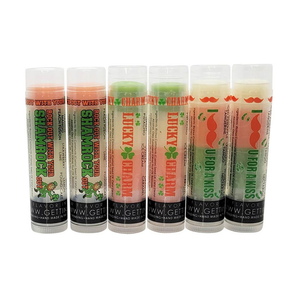 Lucky Lips 6-Pack – St. Patrick’s Day Lip Balm Collection

Half the Size, All the Flavor

Gettin Lippy fans, it’s your lucky day! Our Lucky Lips 6-Pack gives you a festive trio of triple-flavored lip balms, with two tubes of each irresistible combo. Perfect for gifting or splitting between your purses, backpacks, and besties – this smaller set packs BIG flavor and even bigger hydration.


Flavors Included (2 of Each):


Rock Out With Your SHAMROCK Out!

Mango Peach Fusion
Strawberry Lime
Lemon Pound Cake


Lucky Charm

Pistachio
Vanilla
Caramel


I Mustache U for a KISS

Iced Pineapple Tangerine
Tangerine Tango
Honeysuckle Nectarine


Goes on clear, feels like silk, and smells like your favorite dessert – what’s not to love?
Pairs perfectly with our Lip Balm Holders and Safety Keychain Wristlets for a practical + stylish combo!

MADE IN THE USA!!