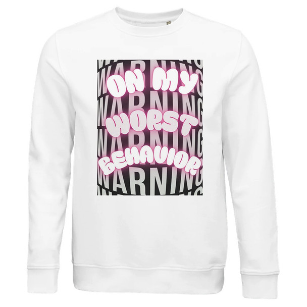 “On My Worst Behavior” collection including hoodies, cropped tops, long sleeves, and tanks — with meta descriptions, page titles, and keywords designed to cross-promote all items for maximum search visibility.