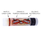 ( 1 ) Trick or Treat  ~  White: Candy Corn, Orange: Pumpkin Cheesecake, and Yellow: Butterscotch

Each tube of Gettin Lippy lip balms offer 3 layers of flavor! 