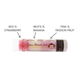 ( 1 ) ~ You Drive Me Banana's ~ Red: Strawberry, White: Banana, and Pink: Passion Fruit

Each tube of Gettin Lippy lip balms offer 3 layers of flavor! 