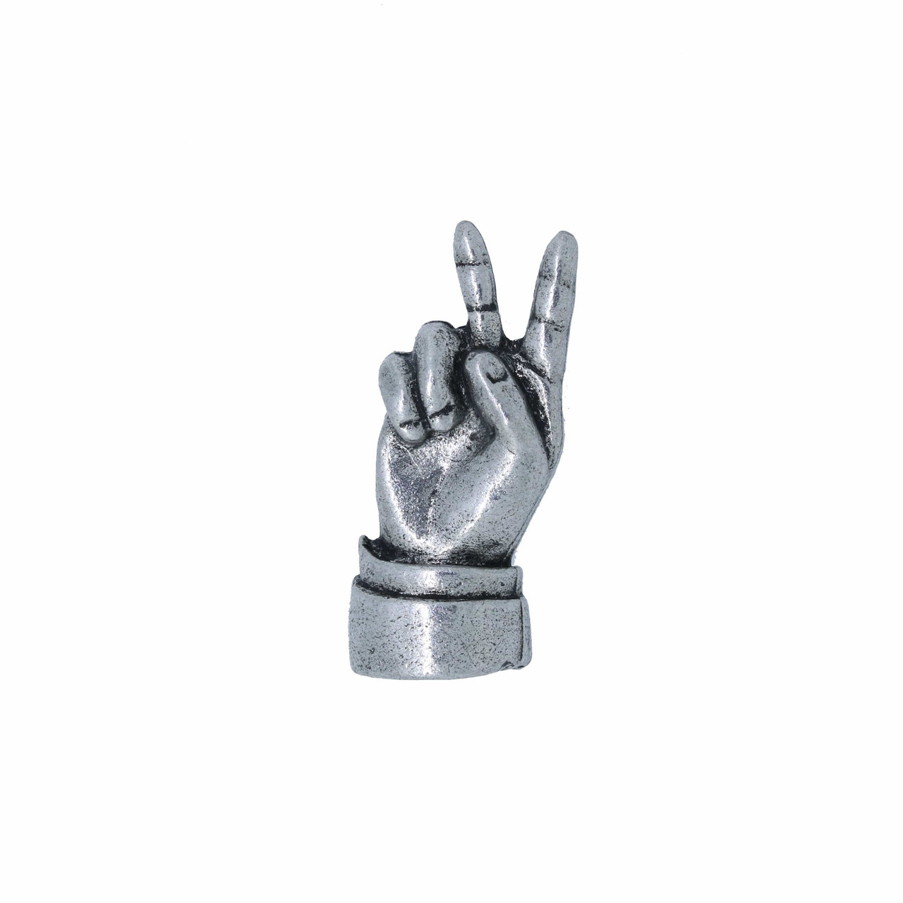 Victory / peace hand sign pewter lapel pin - America's National