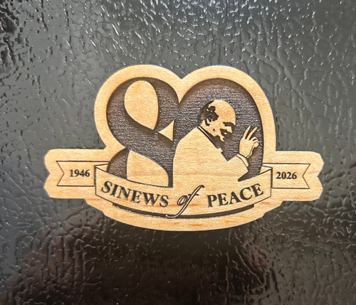 Wooden 80th Anniversary Magnet