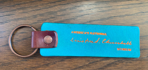ANCM Signature Leather Keychain - Turquoise