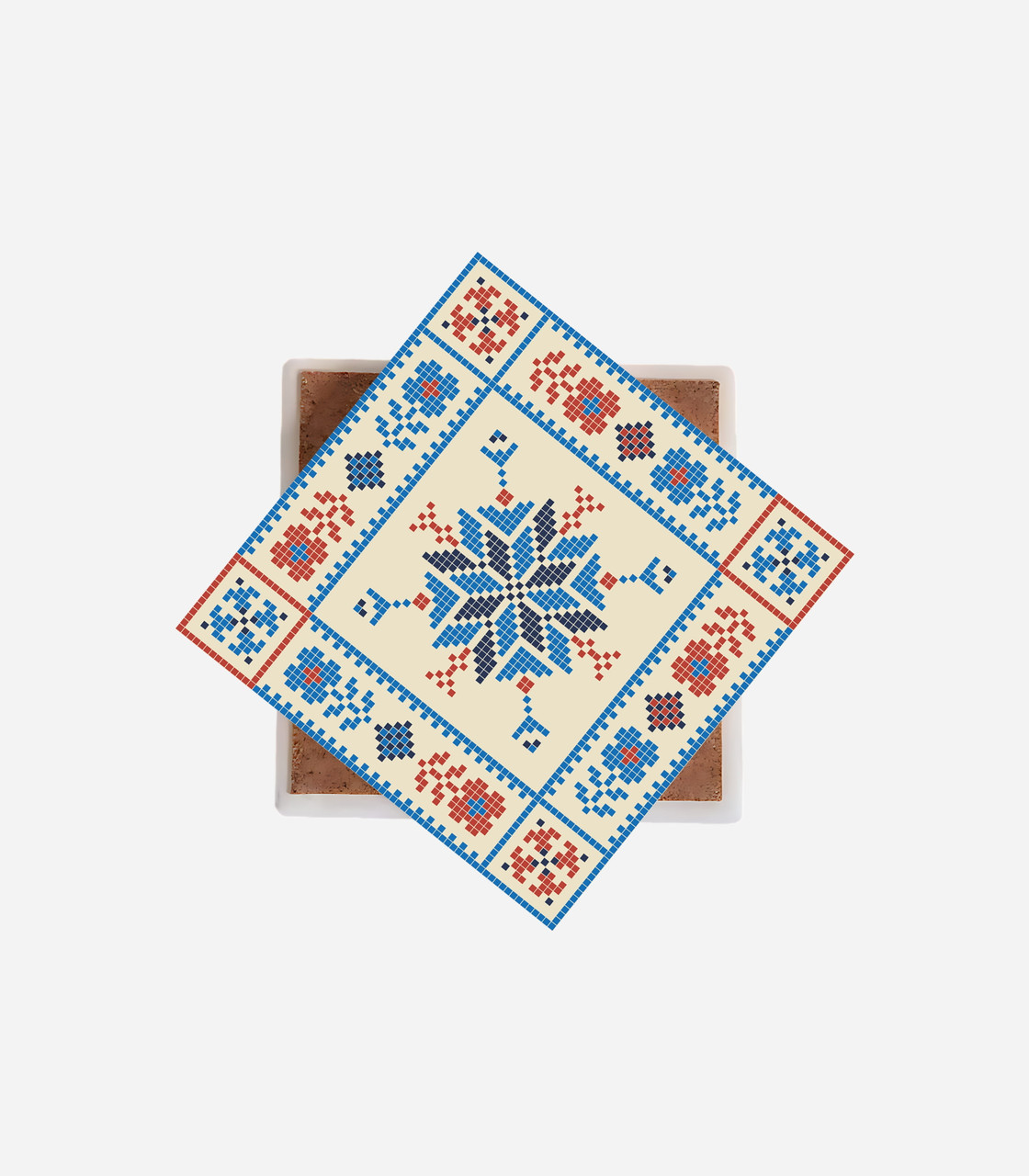 Tatreez Garden — Embroidery Ceramic Coaster