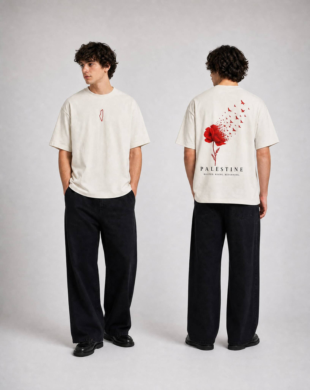 Rooted Rising Returning — Palestine Oversized T-Shirt