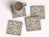 Butterfly Ceramic Coaster with Insulation Pad | Palestinian Cities Coaster 