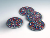 Butterfly Ceramic Coaster with Insulation Pad | Tatreez Coaster | Palestinian De 