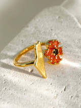 Butterfly S925 Palestine Map Flower Ring