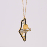 Al Aqsa Mosque Pendant Necklace Map
