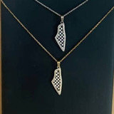 Geometric Palestine Map Pendant Necklaces Map