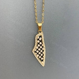 Geometric Palestine Map Pendant Necklaces Map