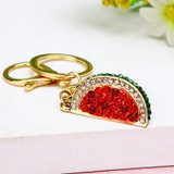Watermelon Rhinestone Alloy Key Rings Handbag Pendant